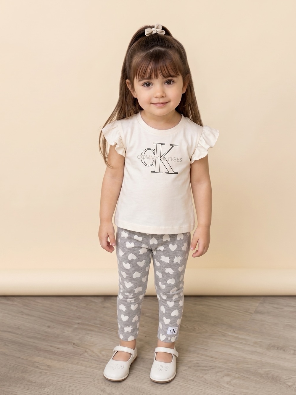 Calvin Klein Jeans Baby Girl's 2 Piece Set Ruffle Sleeve Size 6/9 Months New